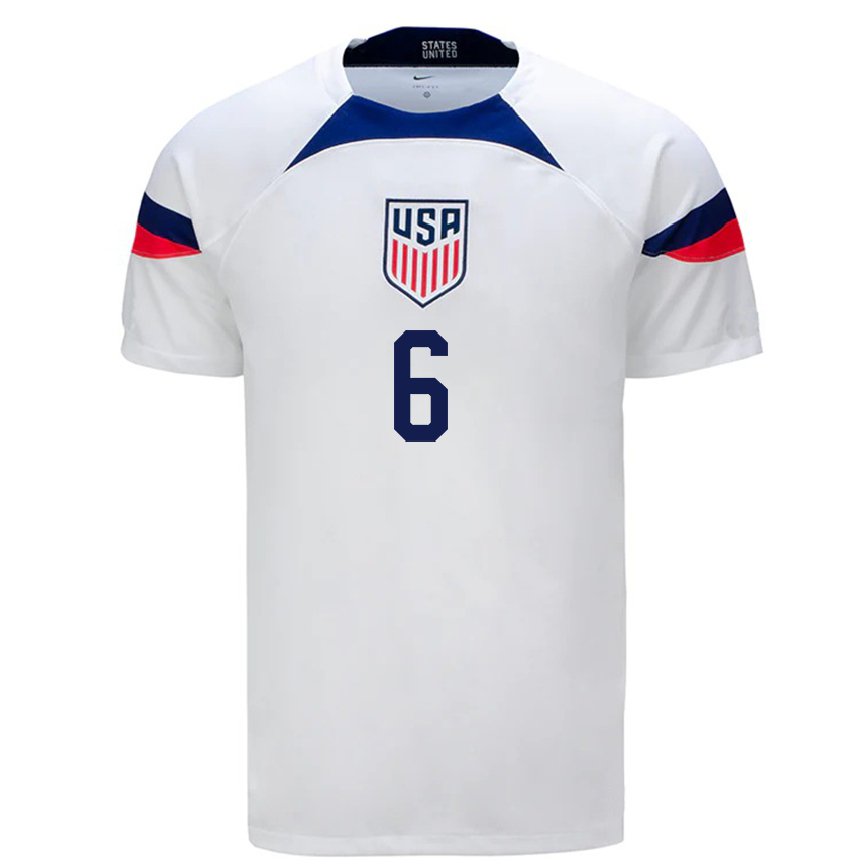 レディースアメリカ合衆国ユヌス・ムサ#6ホワイトホームシャツ22-24ジャージー