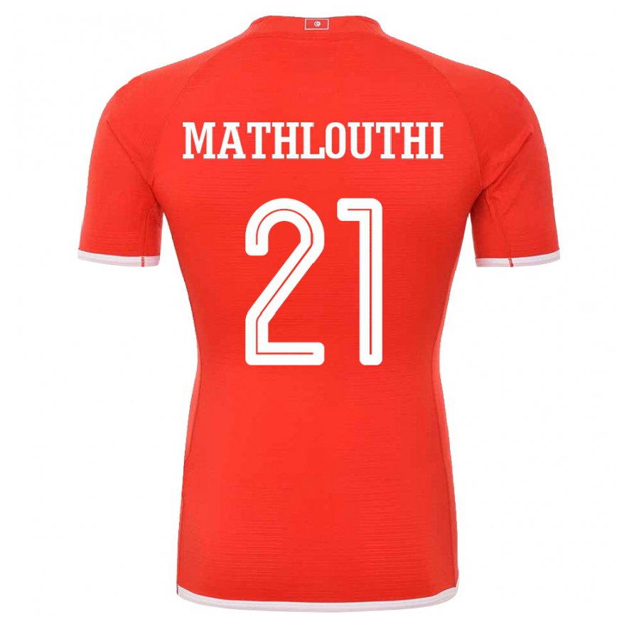 レディースチュニジアハムザ・マトルティ#21レッドホームシャツ22-24ジャージー