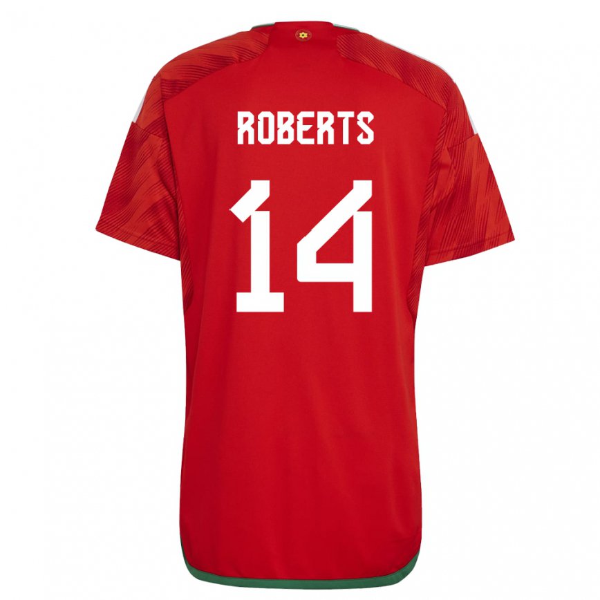 レディースウェールズコナー・ロバーツ#14レッドホームシャツ22-24ジャージー