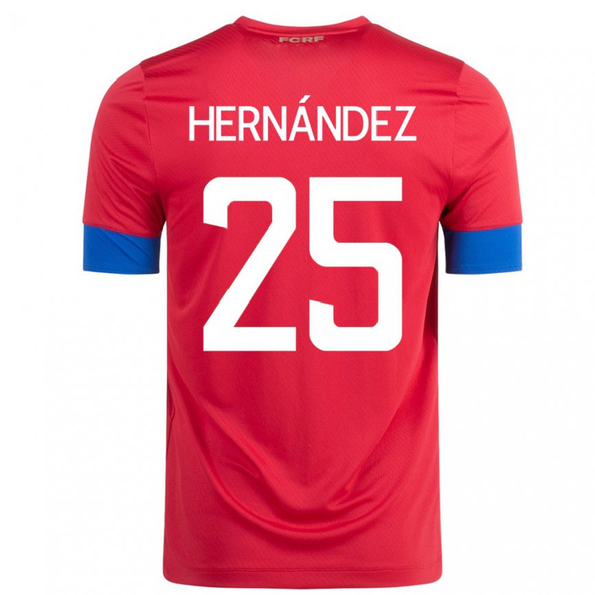 レディースコスタリカアンソニー・ヘルナンデス#25レッドホームシャツ22-24ジャージー