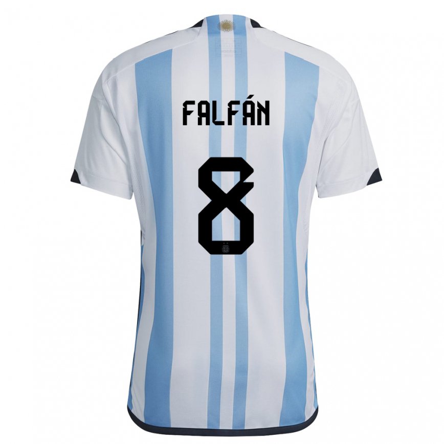 キッズアルゼンチンダイアナ・ファルファン#8ホワイトスカイブルーホームシャツ22-24ジャージー