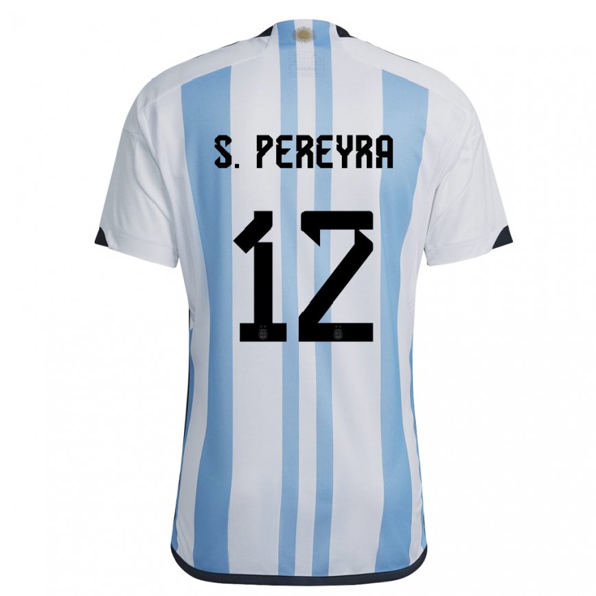 キッズアルゼンチンソラナ・ペレイラ#12ホワイトスカイブルーホームシャツ22-24ジャージー