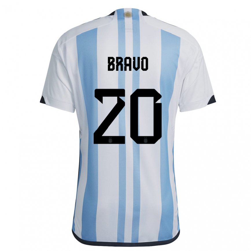 キッズアルゼンチンルート・ブラボー#20ホワイトスカイブルーホームシャツ22-24ジャージー