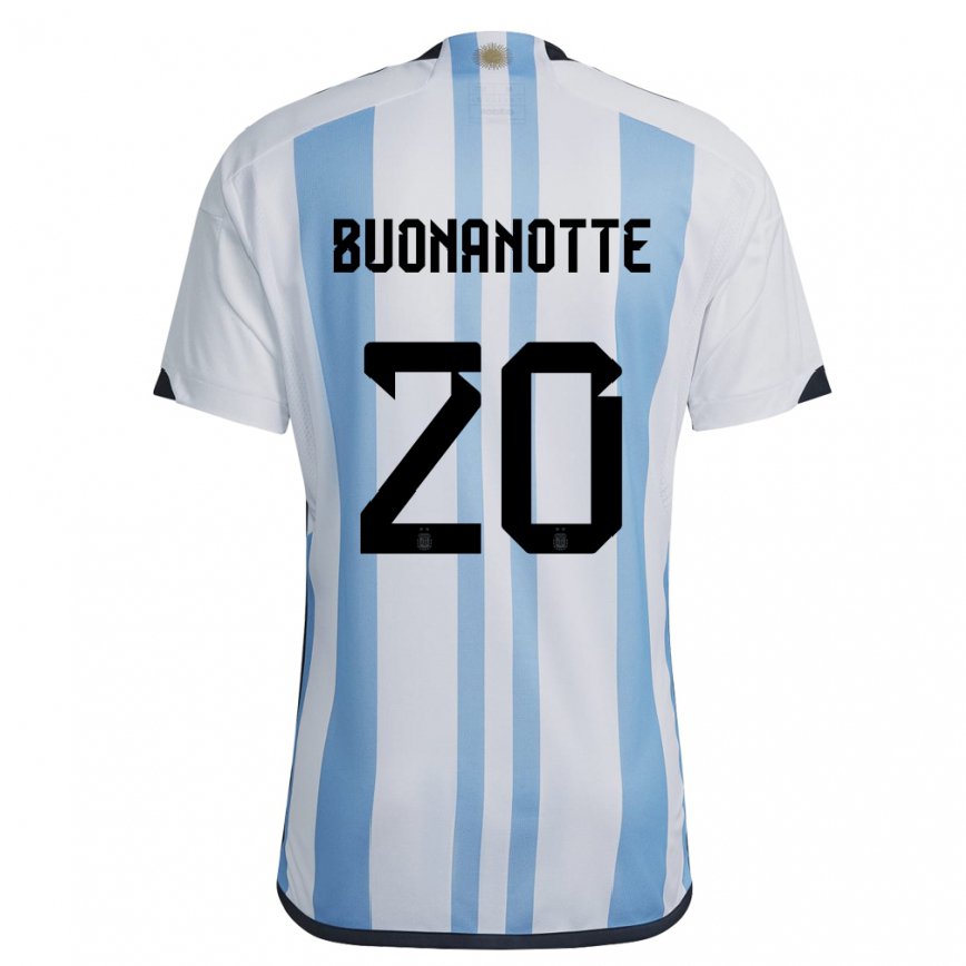 キッズアルゼンチンファクンド・ブオナノッテ#20ホワイトスカイブルーホームシャツ22-24ジャージー