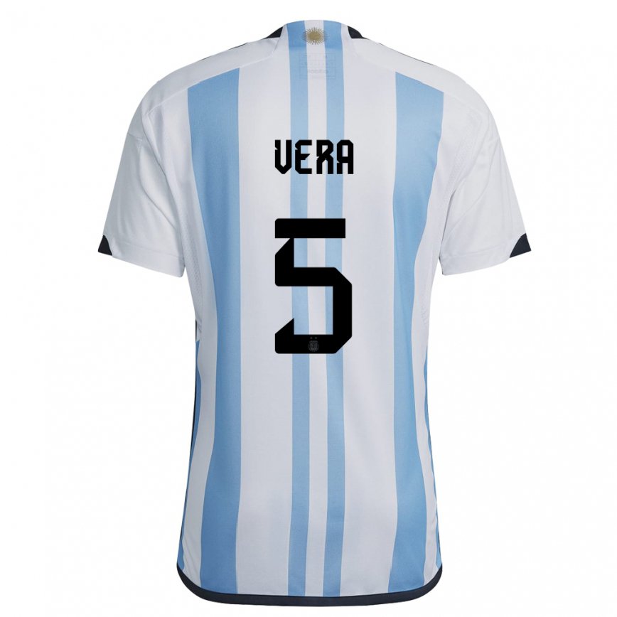 キッズアルゼンチンファウスト・ベラ#5ホワイトスカイブルーホームシャツ22-24ジャージー