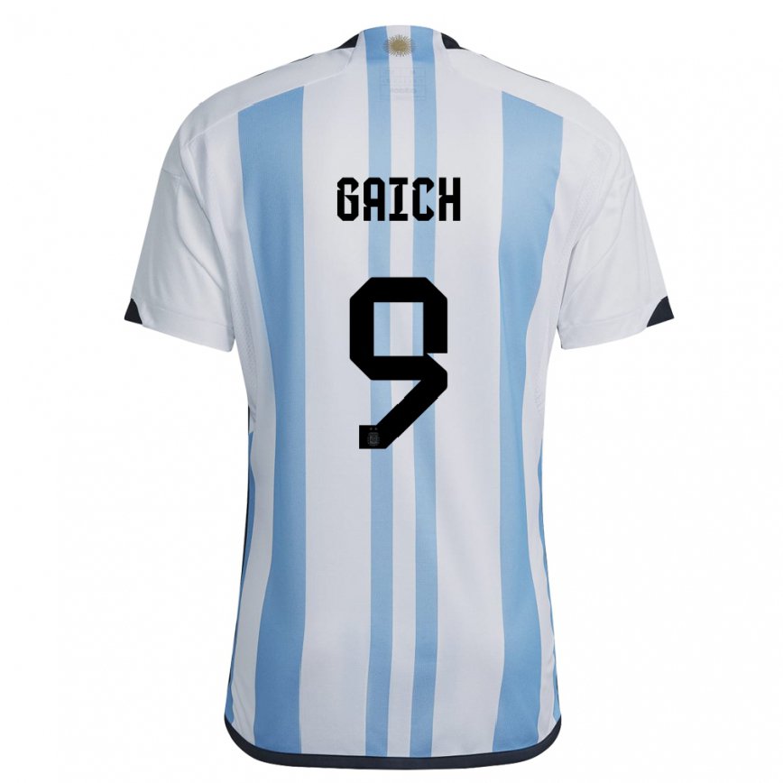 キッズアルゼンチンアドルフォ・ガイチ#9ホワイトスカイブルーホームシャツ22-24ジャージー
