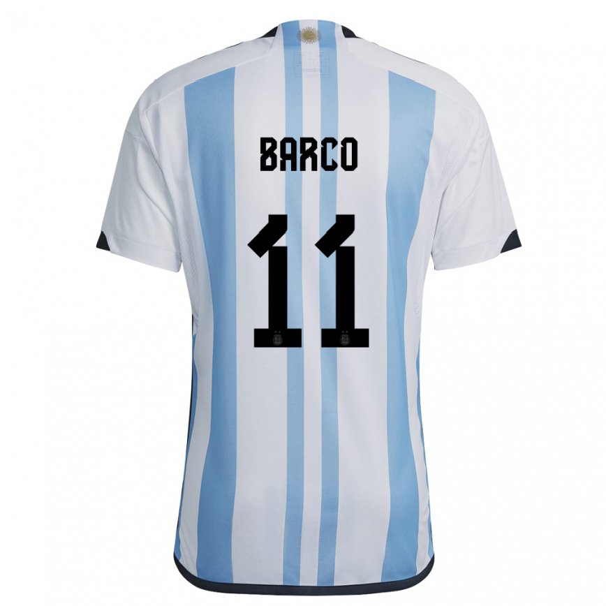 キッズアルゼンチンエセキエル・バルコ#11ホワイトスカイブルーホームシャツ22-24ジャージー