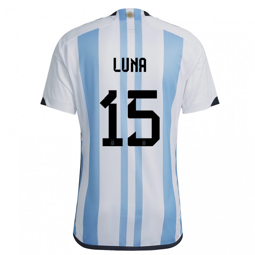 キッズアルゼンチンアレックス・ルナ#15ホワイトスカイブルーホームシャツ22-24ジャージー