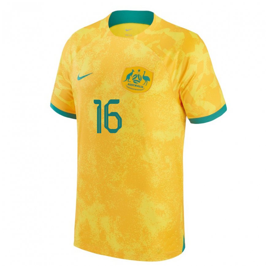 キッズオーストラリアヘーリー・ラソ#16ゴールデンホームシャツ22-24ジャージー