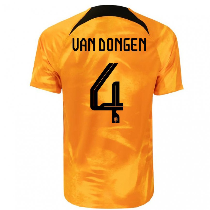 キッズオランダメレル・ファンドンヘン#4レーザーオレンジホームシャツ22-24ジャージー