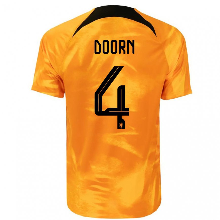 キッズオランダリサ・ドールン#4レーザーオレンジホームシャツ22-24ジャージー