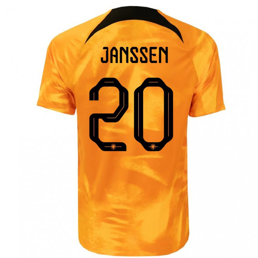 キッズオランダドミニク・ヤンセン#20レーザーオレンジホームシャツ22-24ジャージー