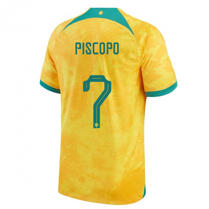 キッズオーストラリアリーノ・ピスコポ#7ゴールデンホームシャツ22-24ジャージー