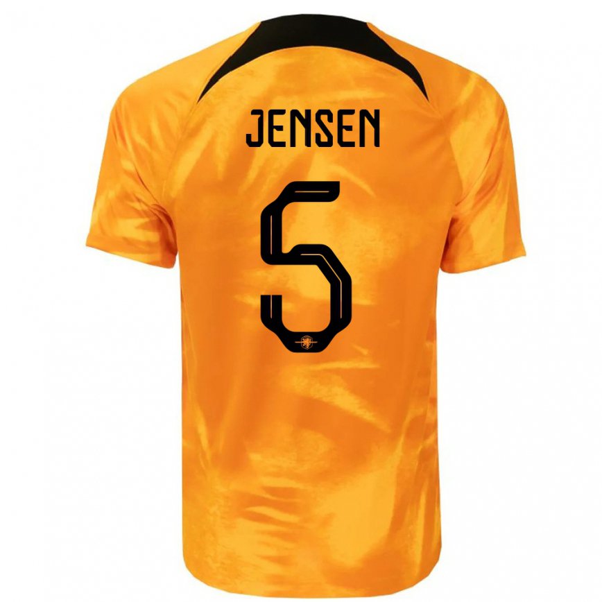 キッズオランダコーエン・ジェンセン#5レーザーオレンジホームシャツ22-24ジャージー