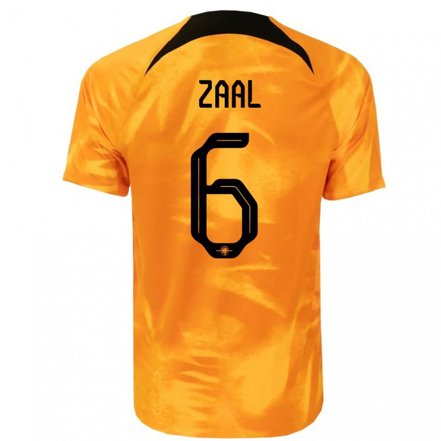 キッズオランダティモ・ザール#6レーザーオレンジホームシャツ22-24ジャージー