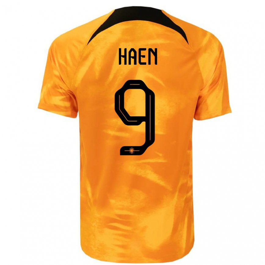キッズオランダデビン・ハーン#9レーザーオレンジホームシャツ22-24ジャージー