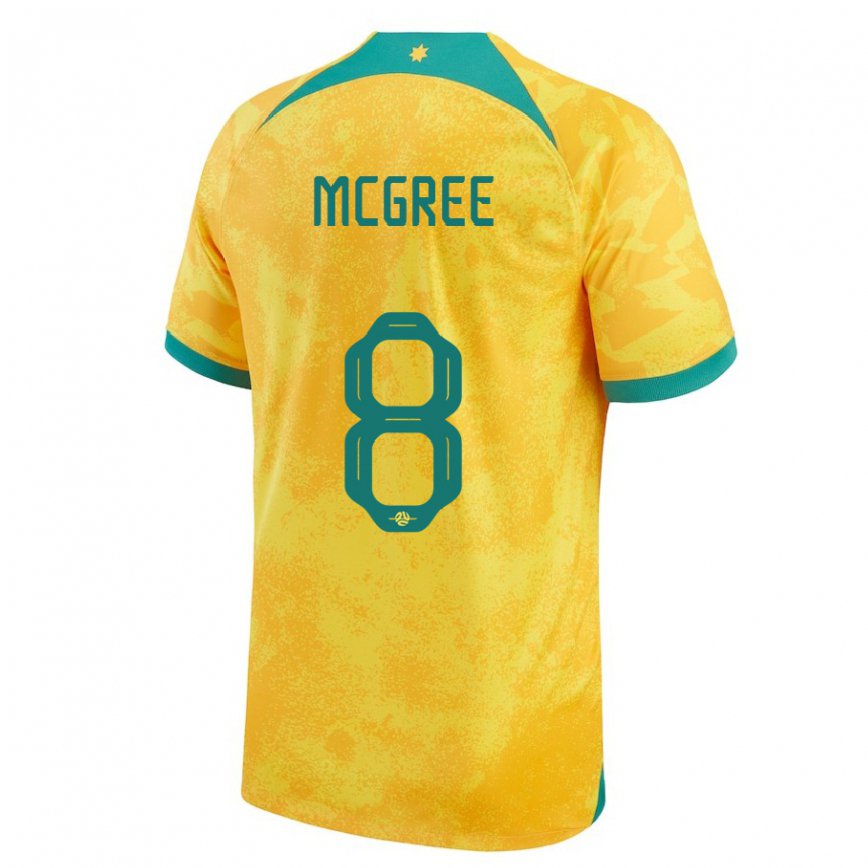 キッズオーストラリアライリー・マッグリー#8ゴールデンホームシャツ22-24ジャージー