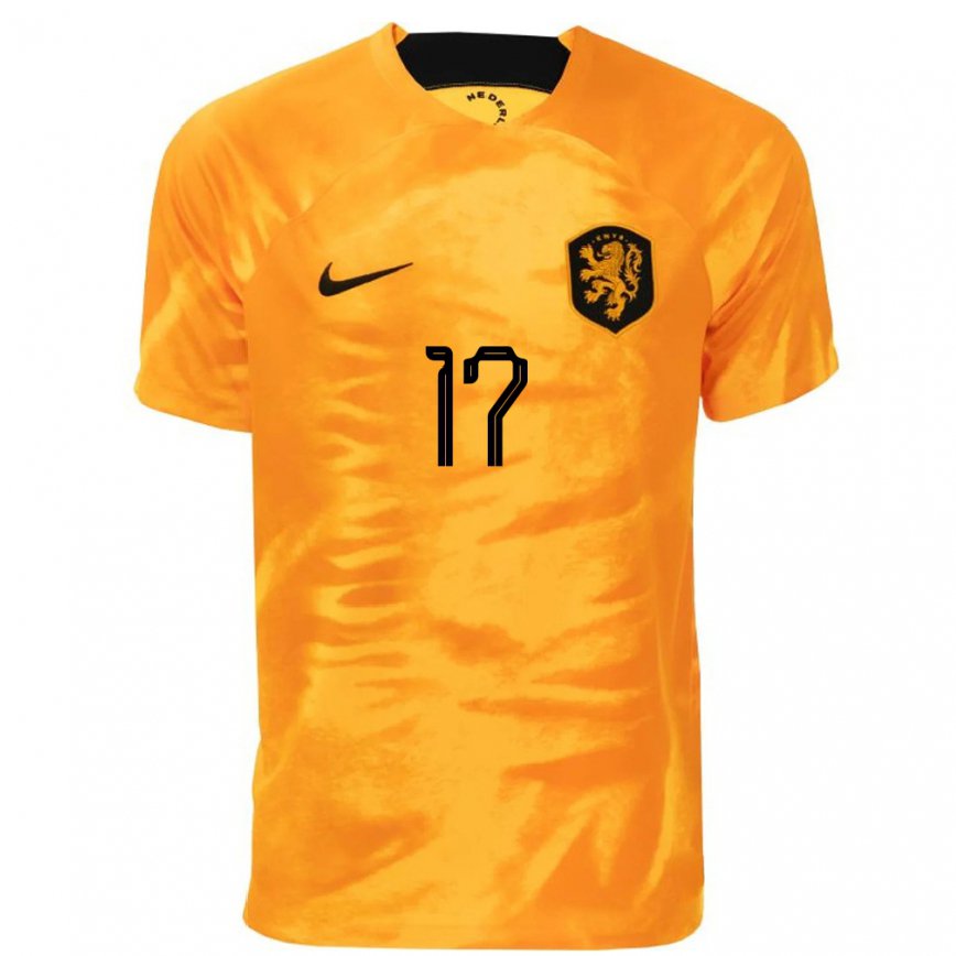 キッズオランダヤイドン・バネル#17レーザーオレンジホームシャツ22-24ジャージー