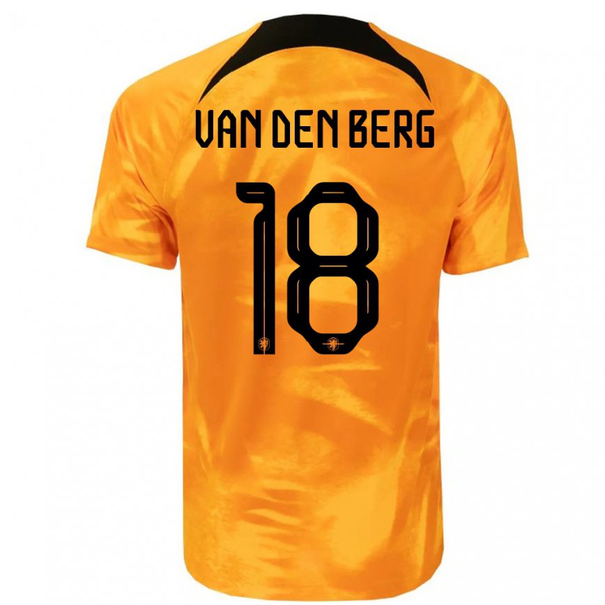 キッズオランダラブ・ファン・デン・バーグ#18レーザーオレンジホームシャツ22-24ジャージー
