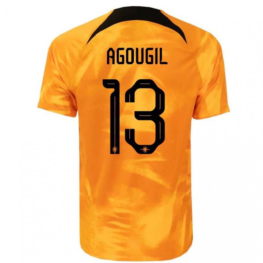キッズオランダウアリッド・アグギル#13レーザーオレンジホームシャツ22-24ジャージー