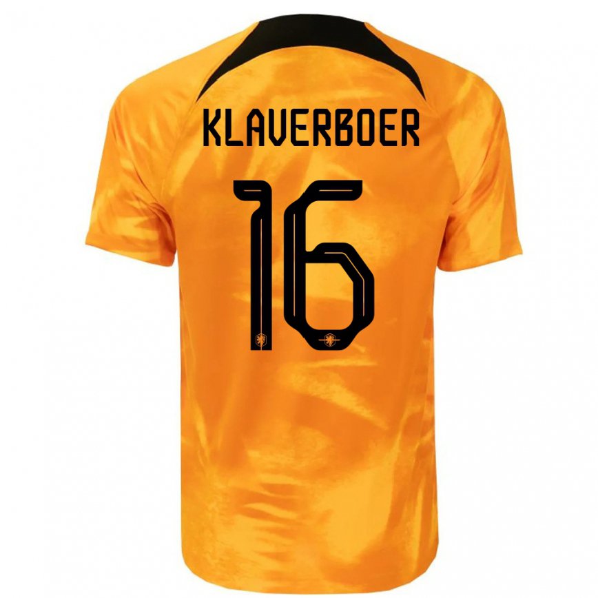キッズオランダバーント・クラバーボーア#16レーザーオレンジホームシャツ22-24ジャージー