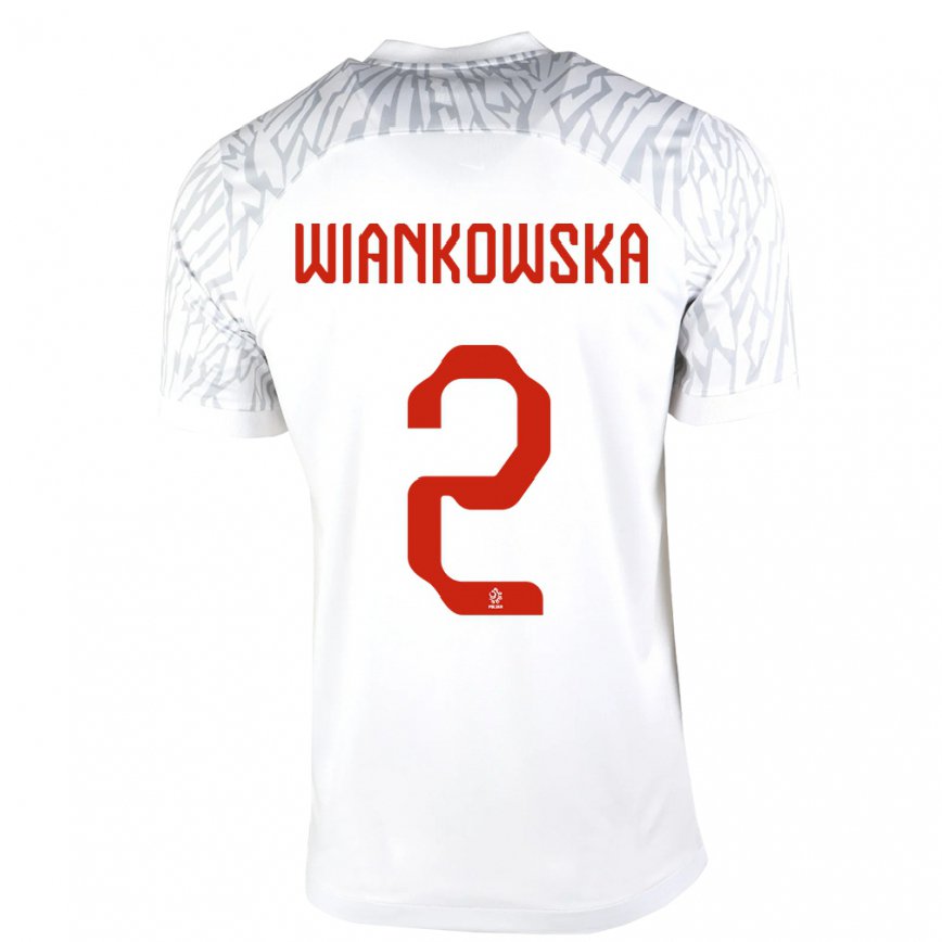 キッズポーランドマルティナ・ヴィアンコウスカ#2白ホームシャツ22-24ジャージー