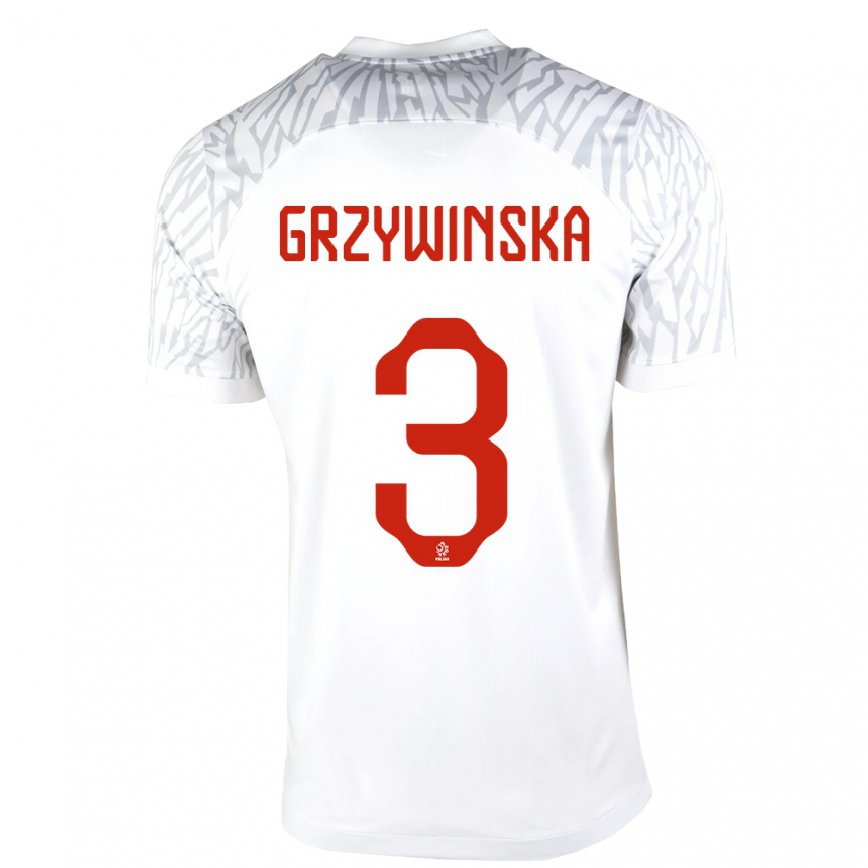 キッズポーランドガブリエラ・グジウィンスカ#3白ホームシャツ22-24ジャージー