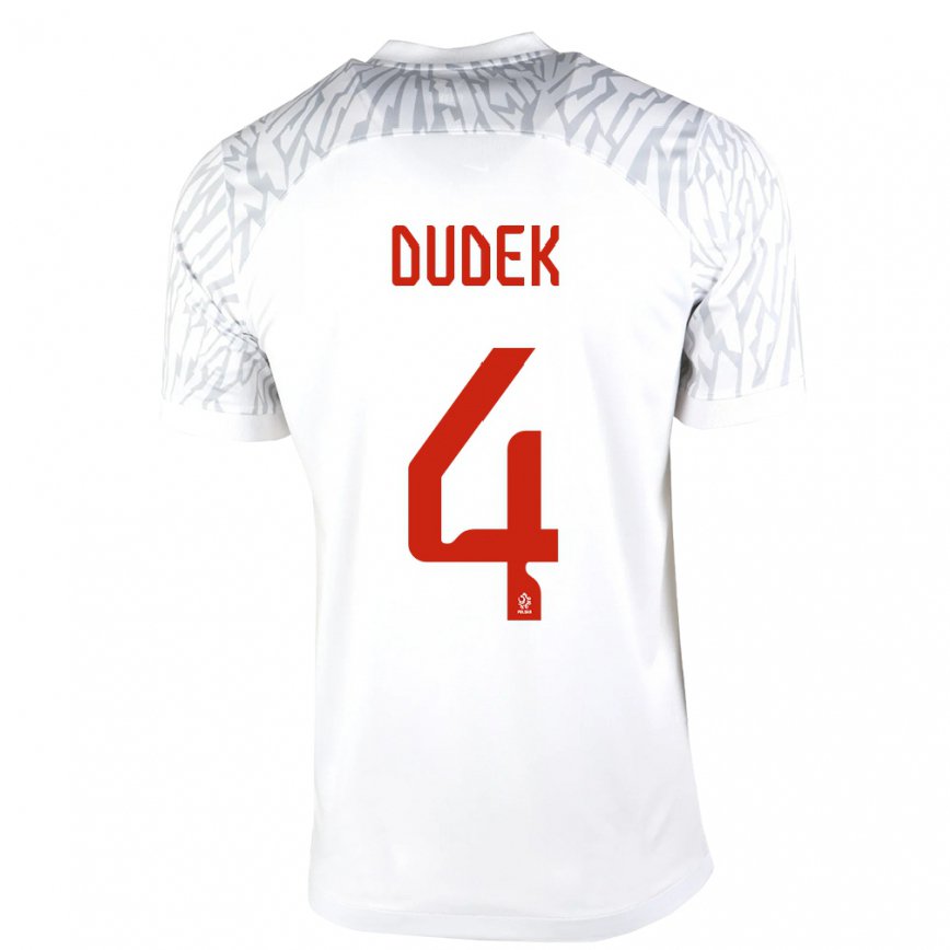 キッズポーランドパウリナ・ドゥデク#4白ホームシャツ22-24ジャージー