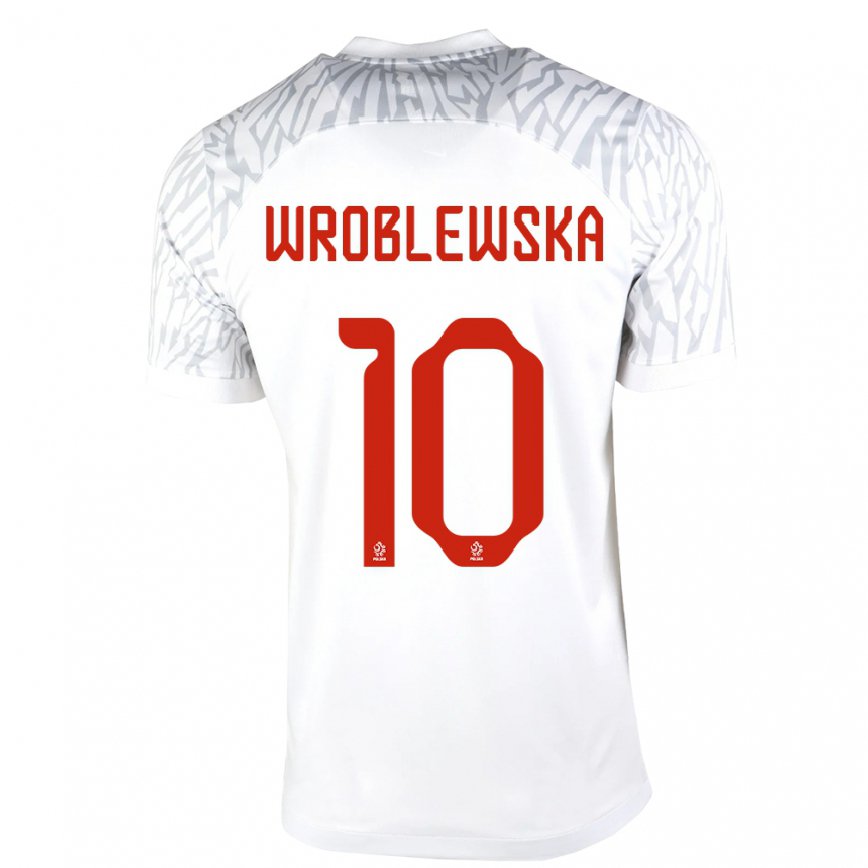 キッズポーランドジョアンナ・ウォブレスカ#10白ホームシャツ22-24ジャージー