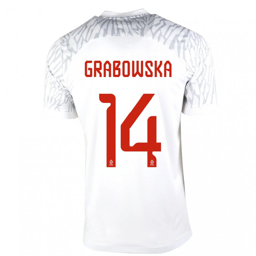 キッズポーランドドミニカ・グラボウスカ#14白ホームシャツ22-24ジャージー