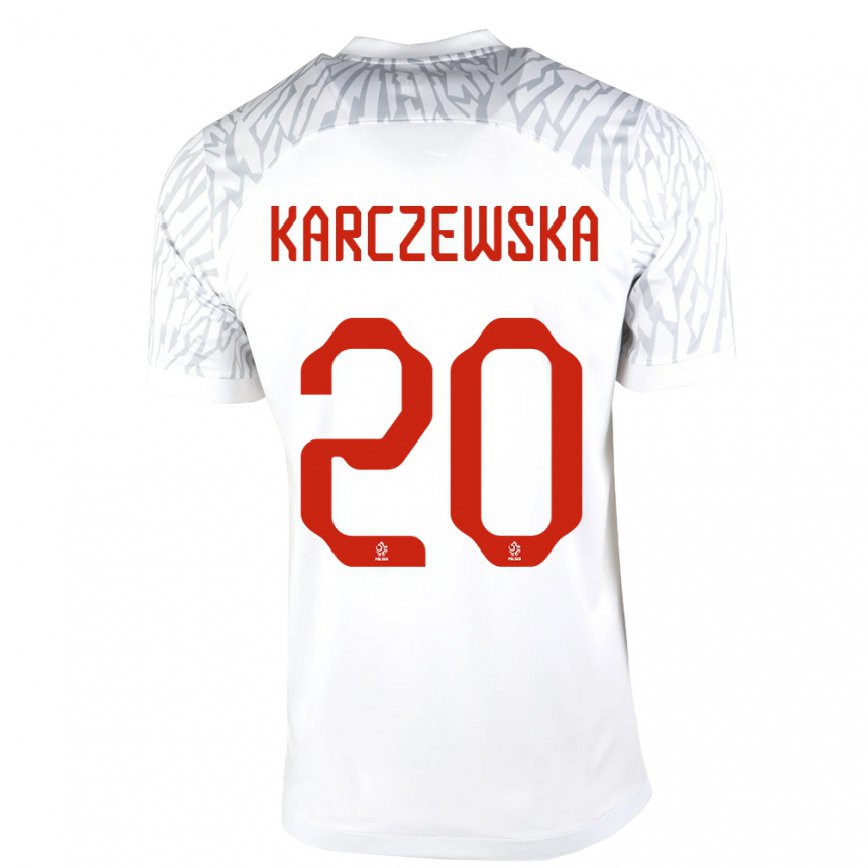 キッズポーランドニコラ・カルチェフスカ#20白ホームシャツ22-24ジャージー