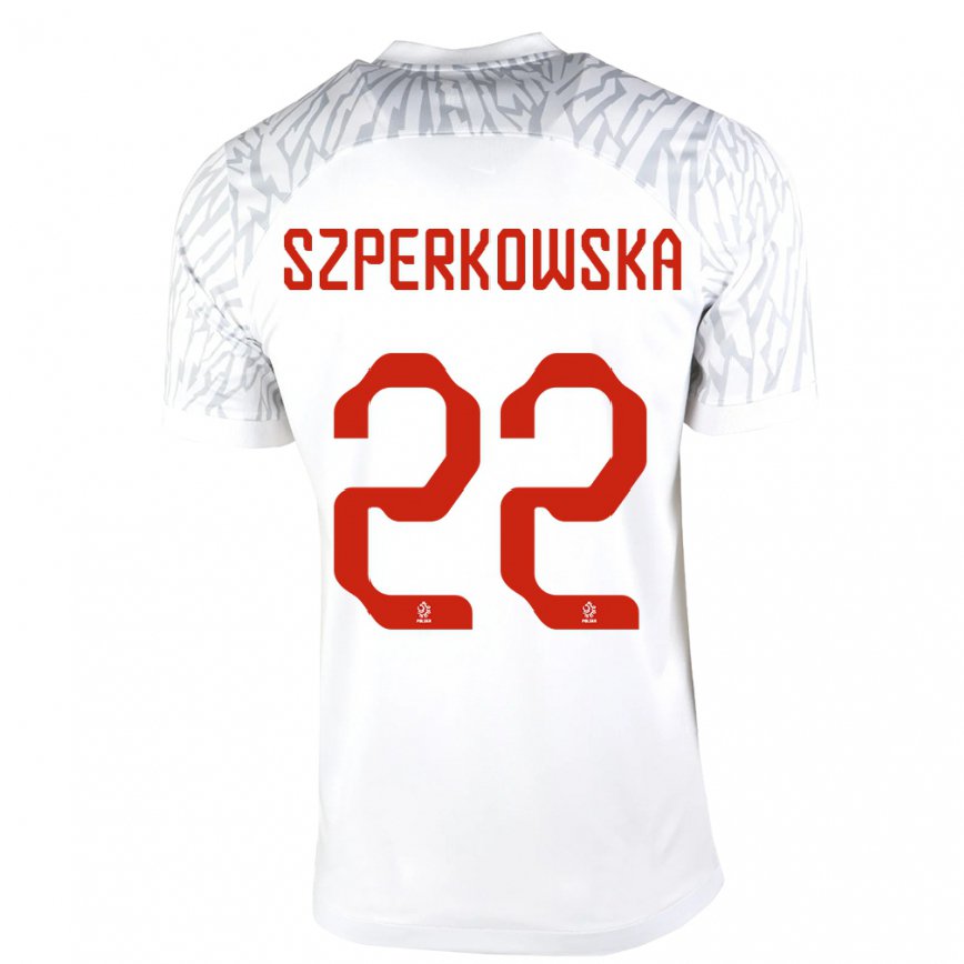 キッズポーランドオリヴィア・スペルコフスカ#22白ホームシャツ22-24ジャージー