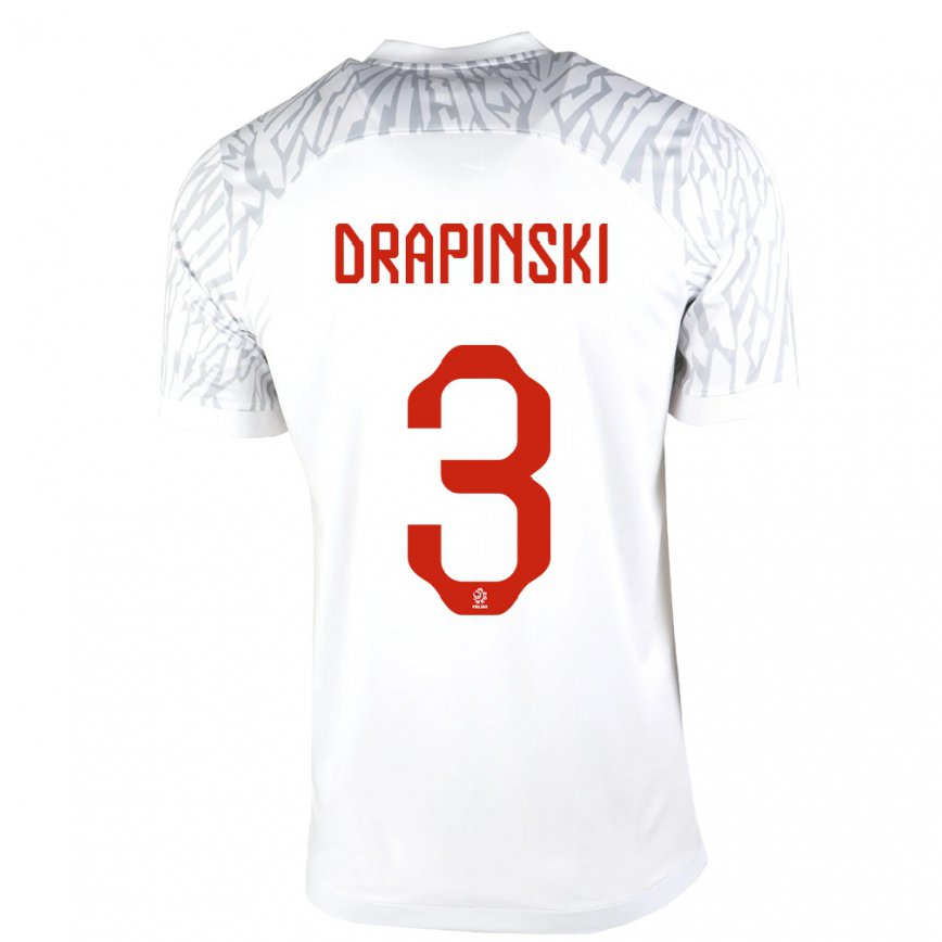キッズポーランドイゴール・ドラピンスキー#3白ホームシャツ22-24ジャージー