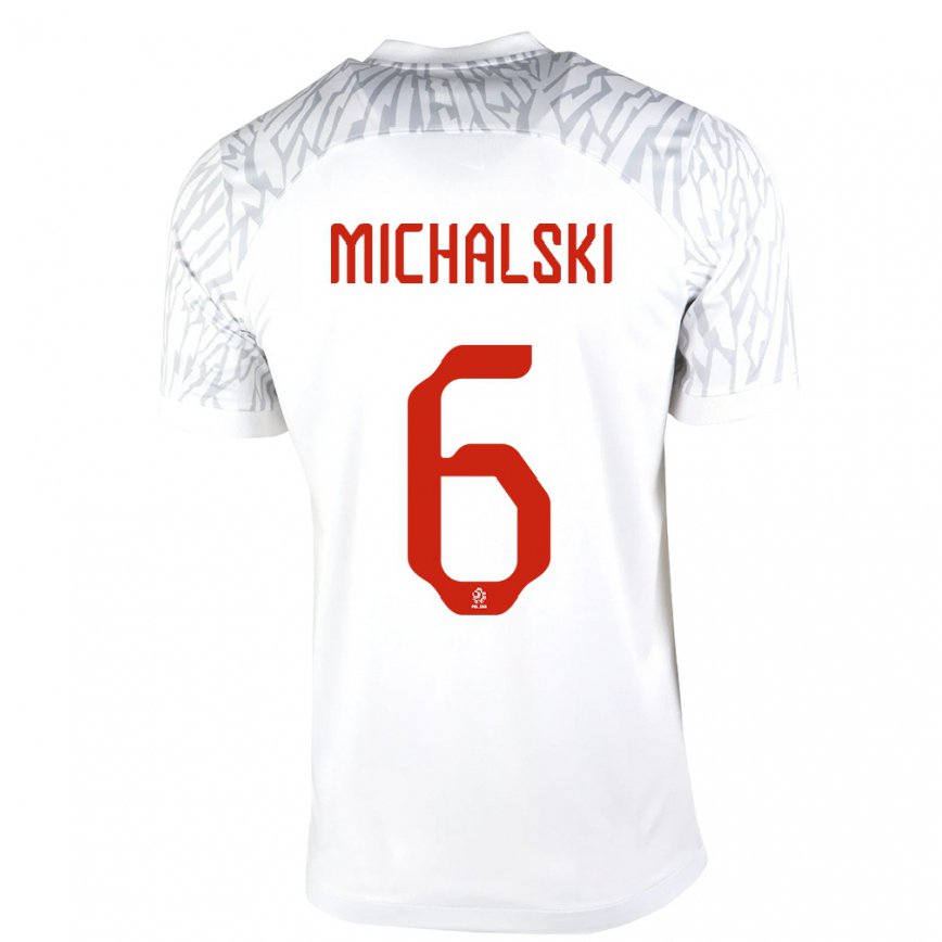 キッズポーランドシモン・ミハルスキ#6白ホームシャツ22-24ジャージー