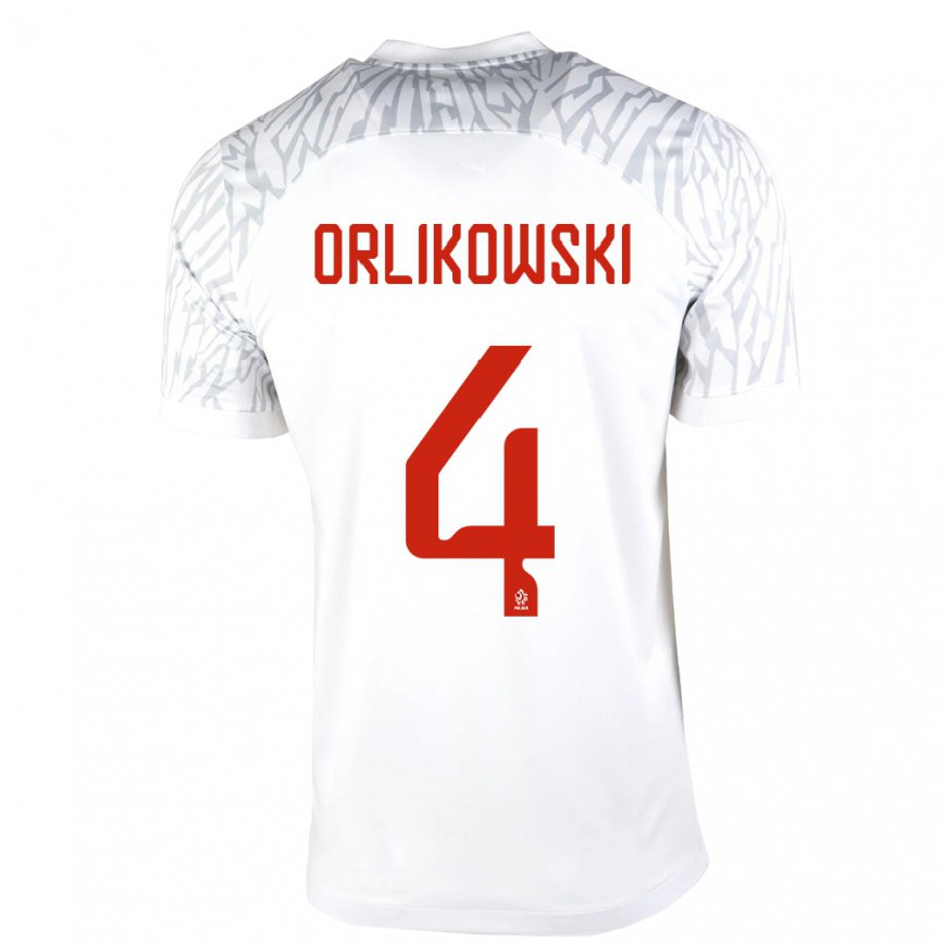 キッズポーランドイゴール・オリコウスキ#4白ホームシャツ22-24ジャージー
