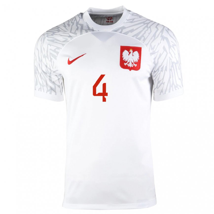 キッズポーランドイゴール・オリコウスキ#4白ホームシャツ22-24ジャージー
