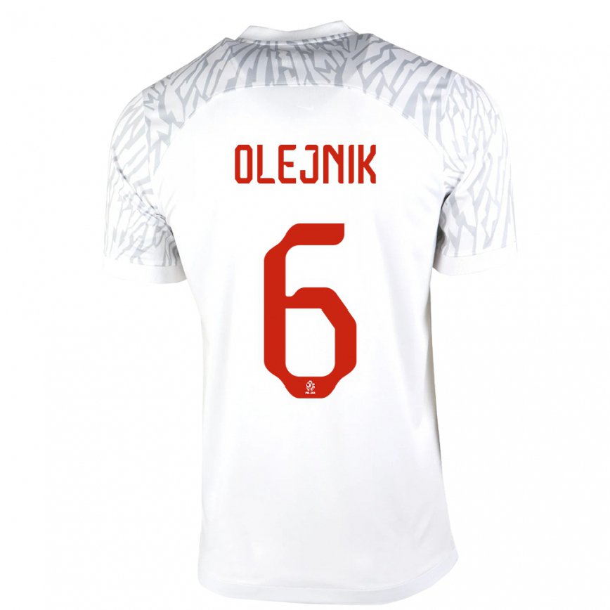 キッズポーランドパトリック・オレイニク#6白ホームシャツ22-24ジャージー