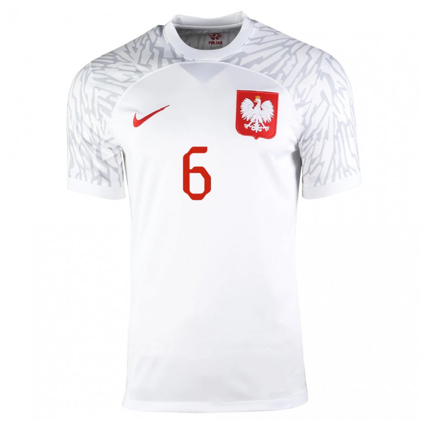 キッズポーランドパトリック・オレイニク#6白ホームシャツ22-24ジャージー
