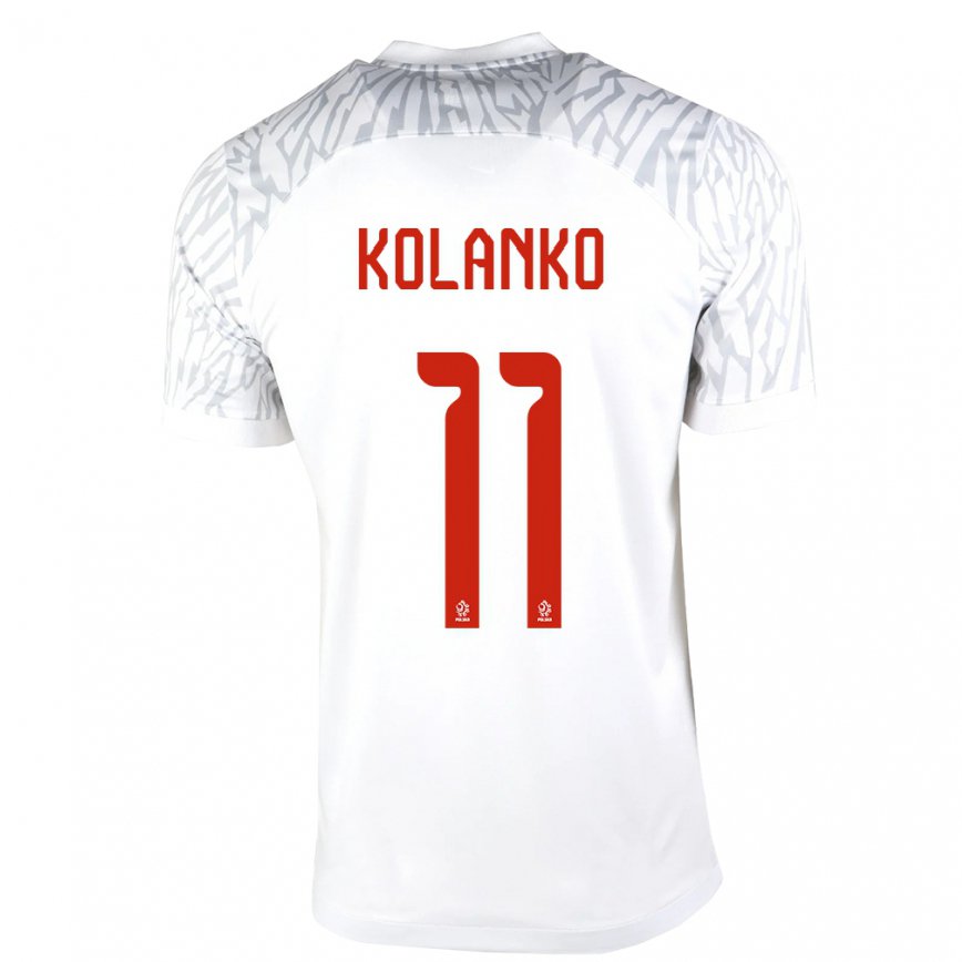 キッズポーランドクシシュトフ・コランコ#11白ホームシャツ22-24ジャージー