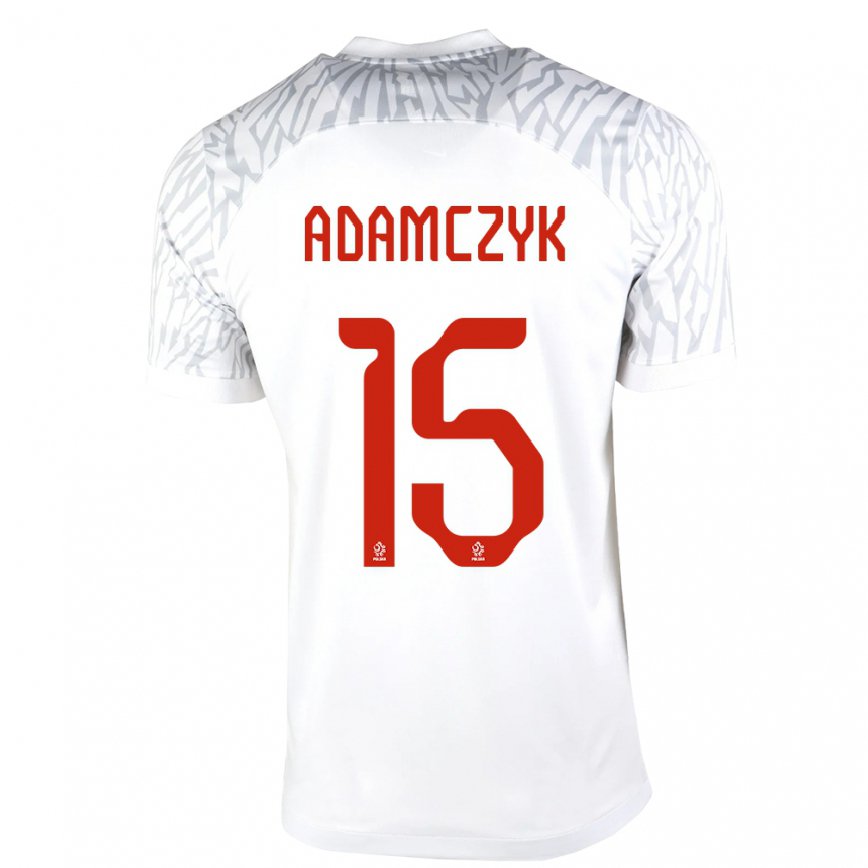 キッズポーランドニコ・アダムチク#15白ホームシャツ22-24ジャージー