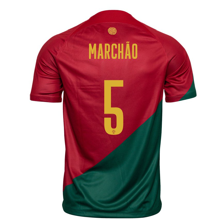 キッズポルトガルジョアナ・マルチャオ#5赤、緑ホームシャツ22-24ジャージー
