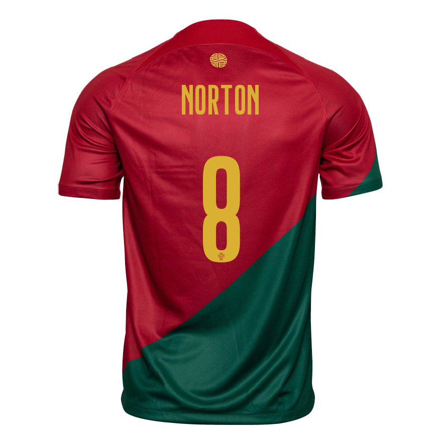 キッズポルトガルアンドレイア・ノートン#8赤、緑ホームシャツ22-24ジャージー