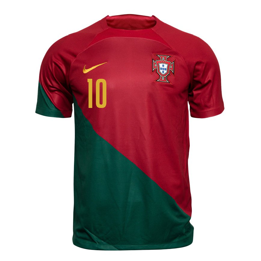 キッズポルトガルジェシカ・シルバ#10赤、緑ホームシャツ22-24ジャージー
