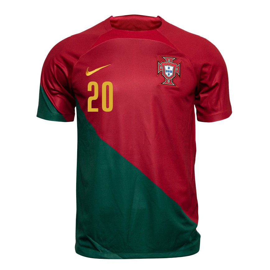 キッズポルトガルフランシスカ・ナザレス#20赤、緑ホームシャツ22-24ジャージー