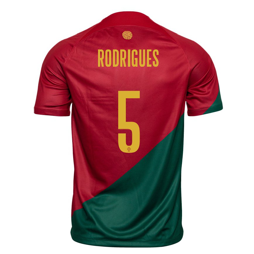 キッズポルトガルラファエル・ロドリゲス#5赤、緑ホームシャツ22-24ジャージー