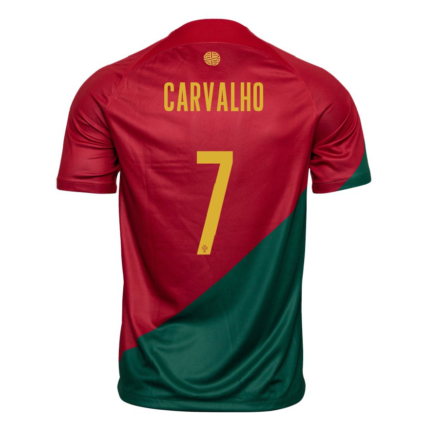キッズポルトガルファビオ・カルヴァーリョ#7赤、緑ホームシャツ22-24ジャージー