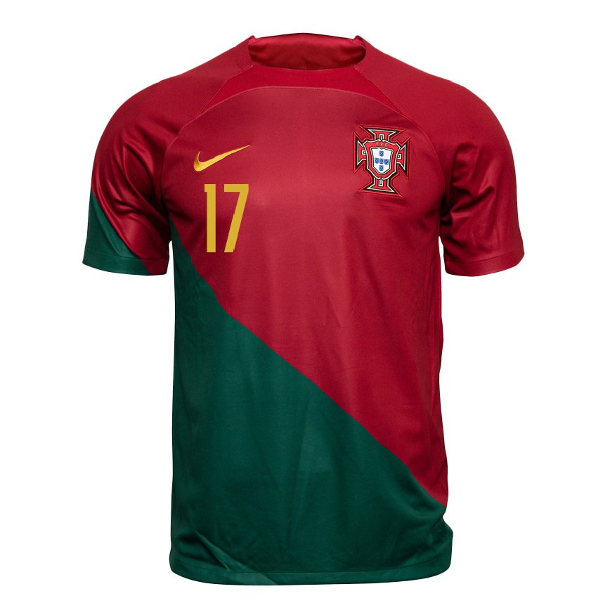 キッズポルトガルアフォンソ・バスタルド・モレイラ#17赤、緑ホームシャツ22-24ジャージー