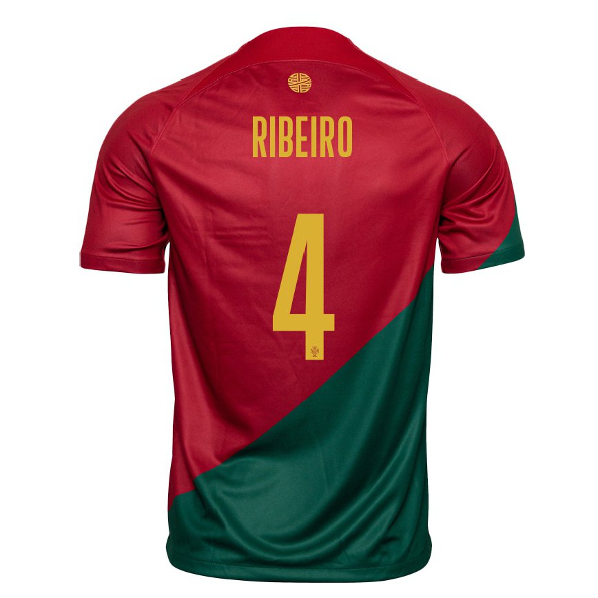 キッズポルトガルリカルド・リベイロ#4赤、緑ホームシャツ22-24ジャージー