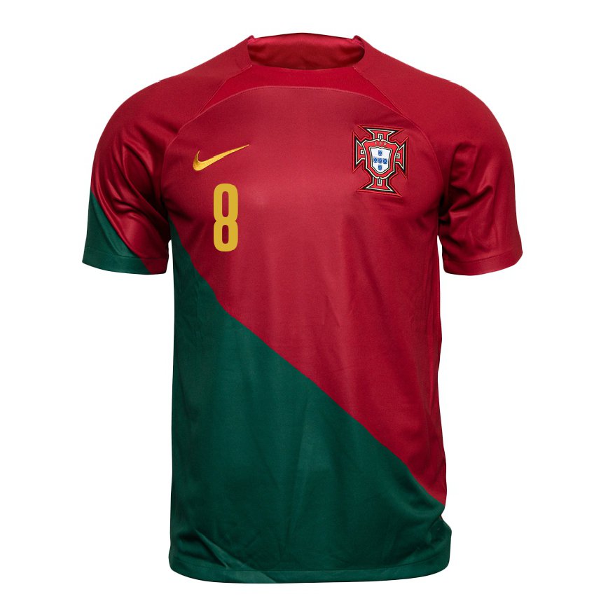 キッズポルトガルジョアン・カルロス・テイシェイラ#8赤、緑ホームシャツ22-24ジャージー