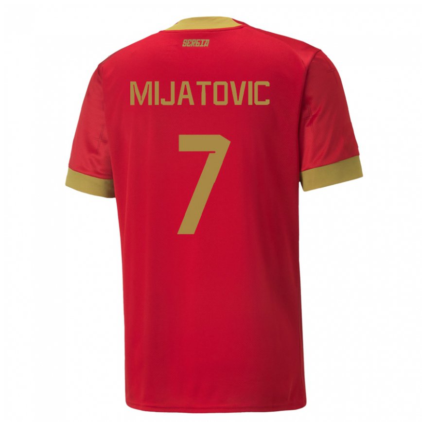 キッズセルビアミリカ・ミヤトビッチ#7赤ホームシャツ22-24ジャージー